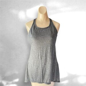 Athleta Gray Racerback Tank Top Medium Open Back Athletic Top